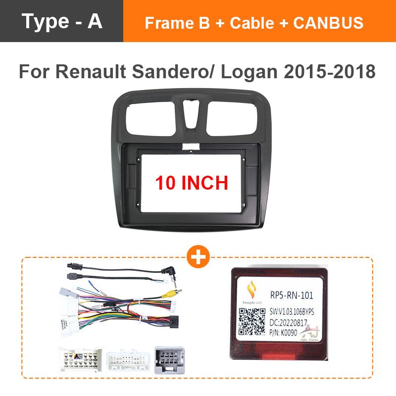 Car Frame Fascia Adapter Decoder Android Radio Dash Fitting Panel Kit For 2015-2018 RENAULT SANDERO/ LOGAN 9/10.1 inch