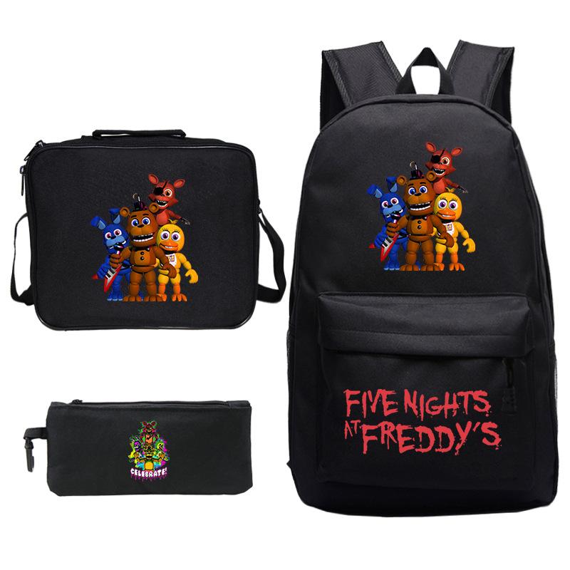 Teddy Bear Game Merchandise Primary School Backpack + Lunch Bag + Pencil Case Three-Piece Set