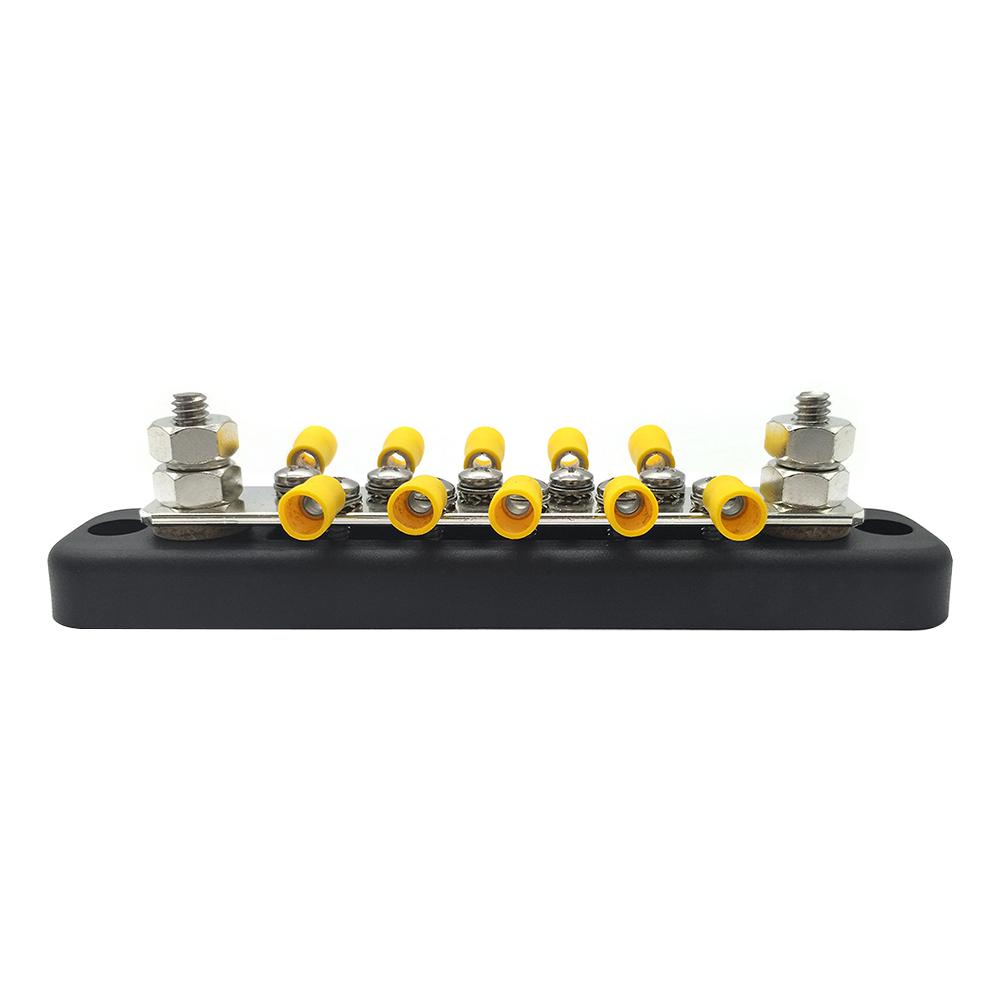 10 Position Screw Terminal Ground Distribution Block, Busbar Kit with Adhesive Ht Shrink Terminals for Harsh Environments, Automotive,