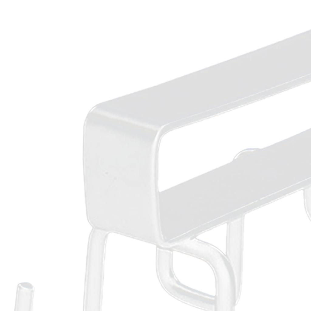 Kitchen Utensil Holder Hanger Iron Double Row Hook Spoon Shovel Shelving for Restaurant White