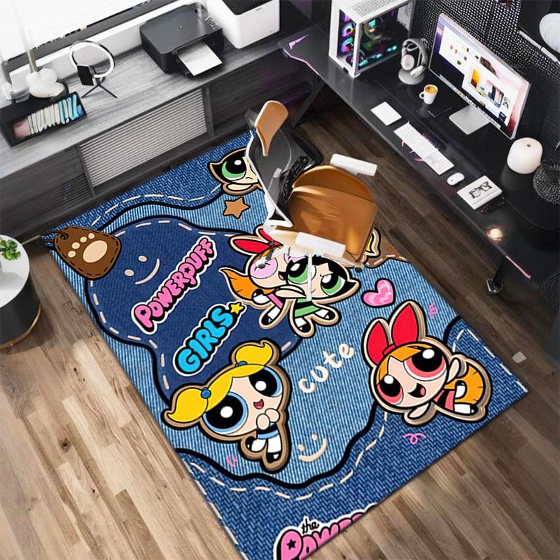 1Pc The Powerpuff Girls Printed rectangle carpet, home door mat, outdoor travel protection carpet A12