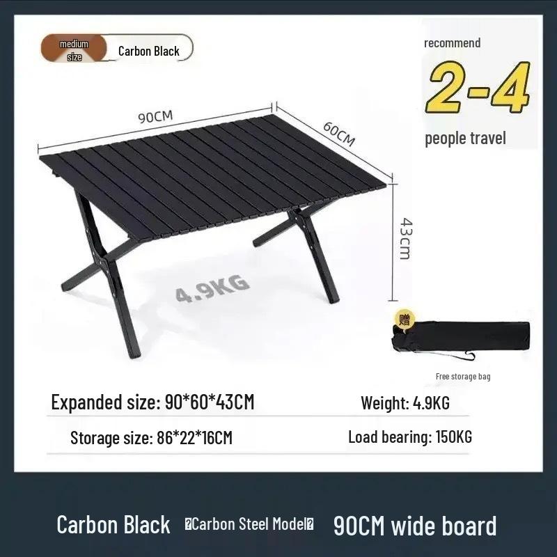 Portable Outdoor Carbon Steel Folding Table for Camping and Picnics