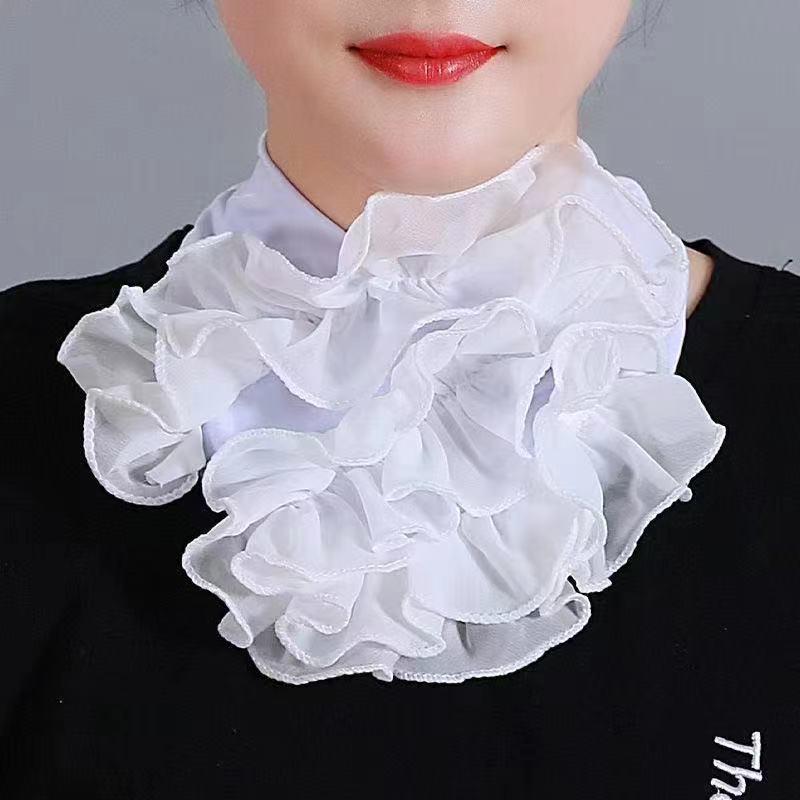 Color Block Scarf: Women's Four Seasons Warm Flower Neck Warmer – Fashionable Korean Style, Versatile Collar.