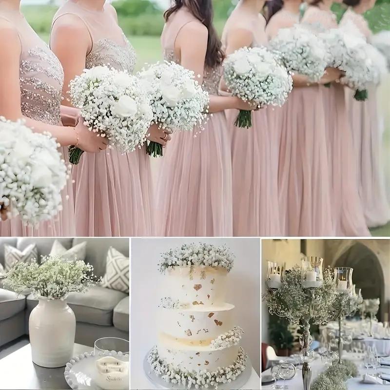 20cm Babys Breath Artificial Flowers White Fake Flowers DIY Floral Bouquets Decoration Office Party Wedding Home Decoration