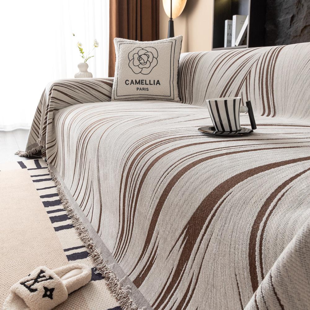 

Одеяло из ткани шенилл в скандинавском стиле, универсальные пледы с кисточками для гостиной, защитное покрытие для дивана Four Seasons 180x180cm