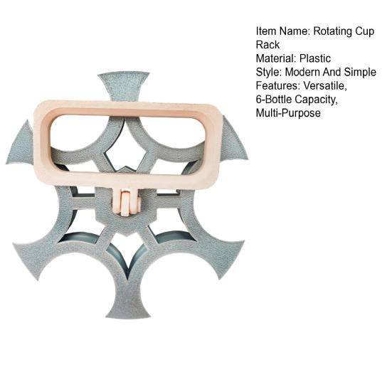 Rotating Can Holder for 6 Cans Portable Beer Can Stand with Handle Plastic Milk Tea Cup Cocktail Holder for Home Bar Kitchen Restaurant