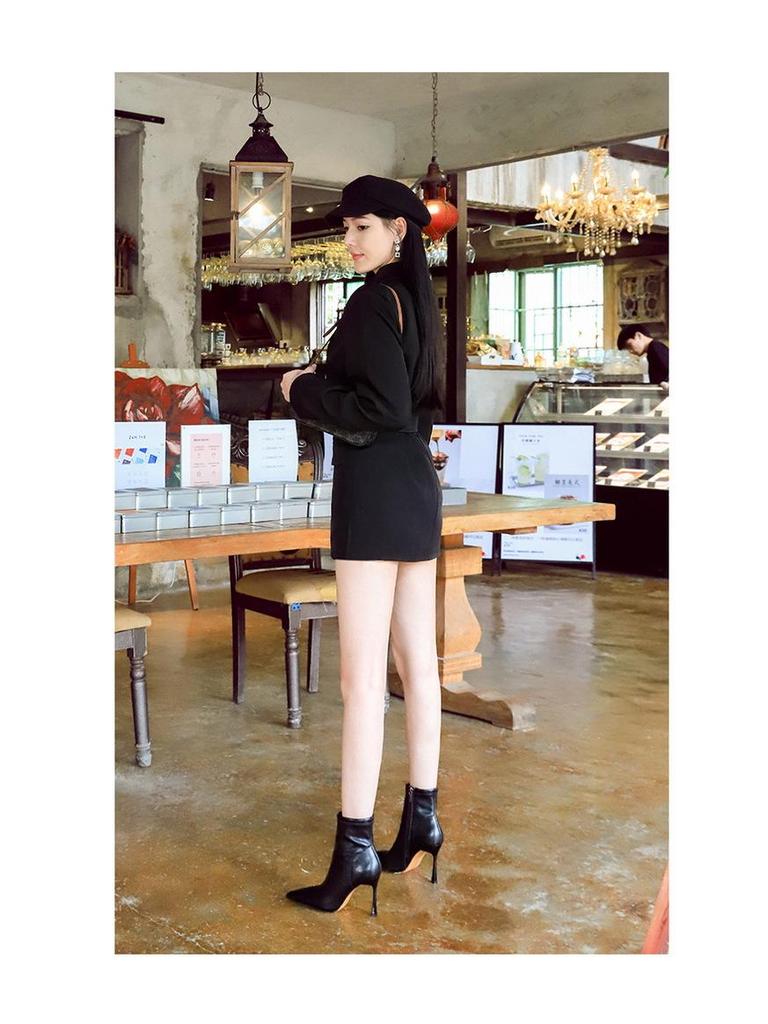 Retro Europäische & Amerikanische Stiletto Stiefeletten mit Seitlichem Reißverschluss - Damen Winter Spitzschuh Hoher Absatz Kurze Stiefel