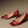 2025 new French retro square head thin heel open-toed sandals women's versatile fashion foreign high heels