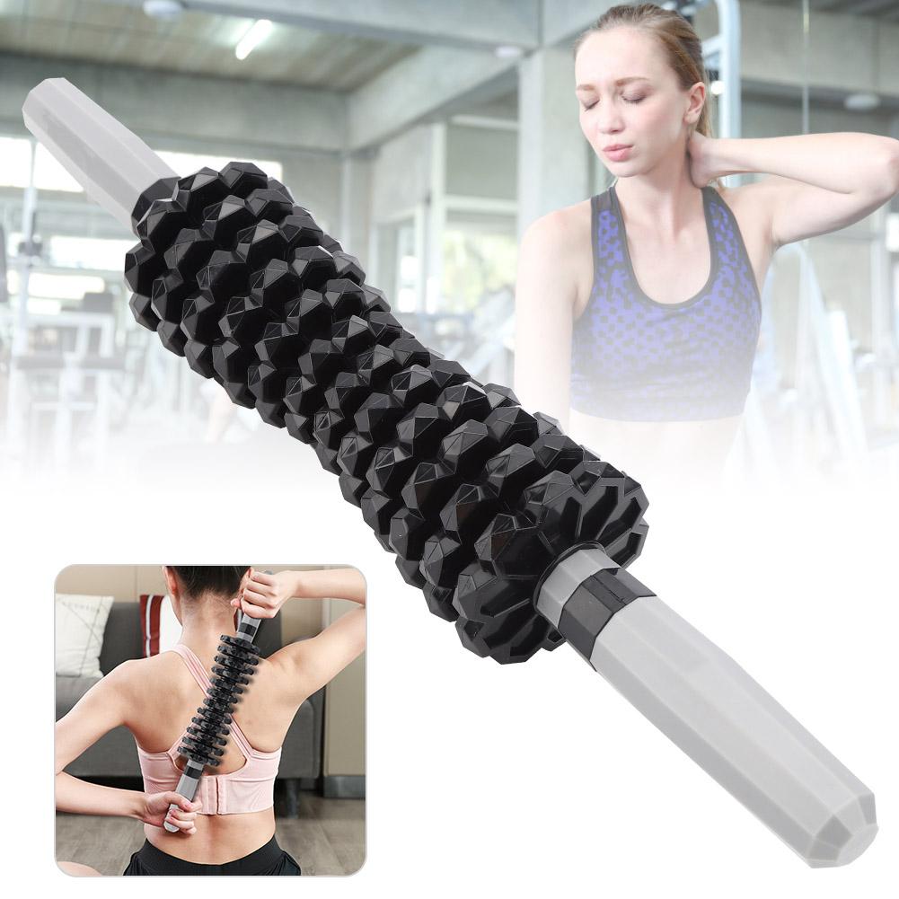 Gang Massage Stick Rollerstab Fitness Yoga Tiefe Muskelentspannung Massagegerät Schaft Schwarz