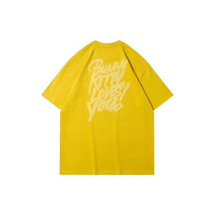 Li Ning X Persue Artist Collaboration Series Graffiti Letter Print Crew Neck Short Sleeve T-Shirt Women Tops Yellow AHSRA74-4