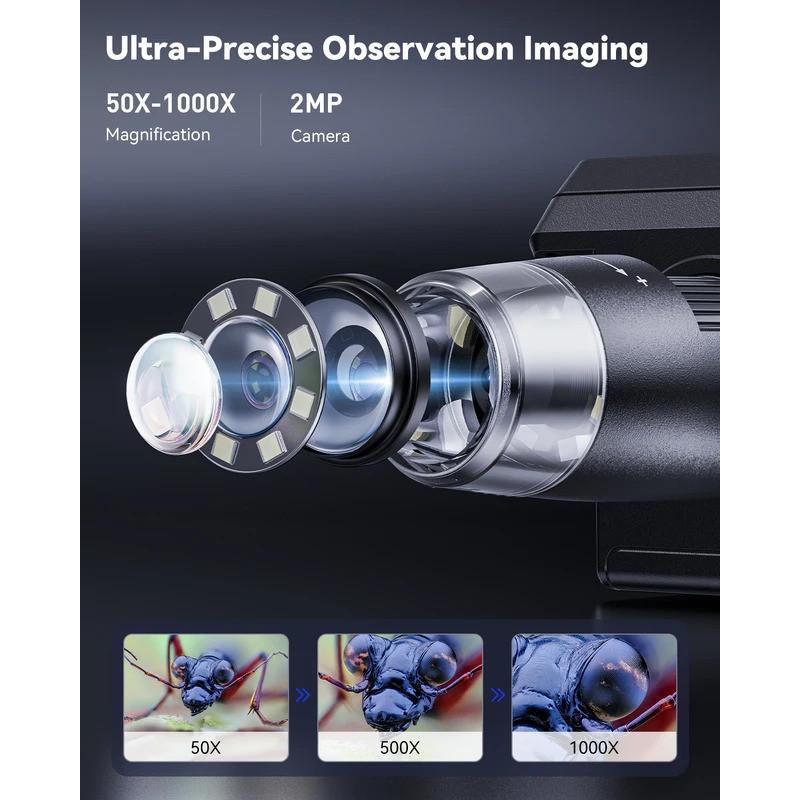 4.3 Inch HD 1080P 50-1000X Coin Microscopio Digital Microscope 2000mAh Electronics Repair PCB Soldering Microscope