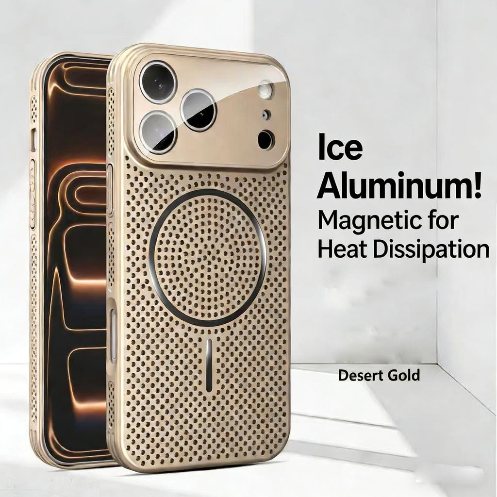 Heat Dissipation Cooling Mesh Hole For Magsafe Case for iPhone 17 16 15 14 Plus 13 12 Pro Max Hard Magnetic Len Protection Cover