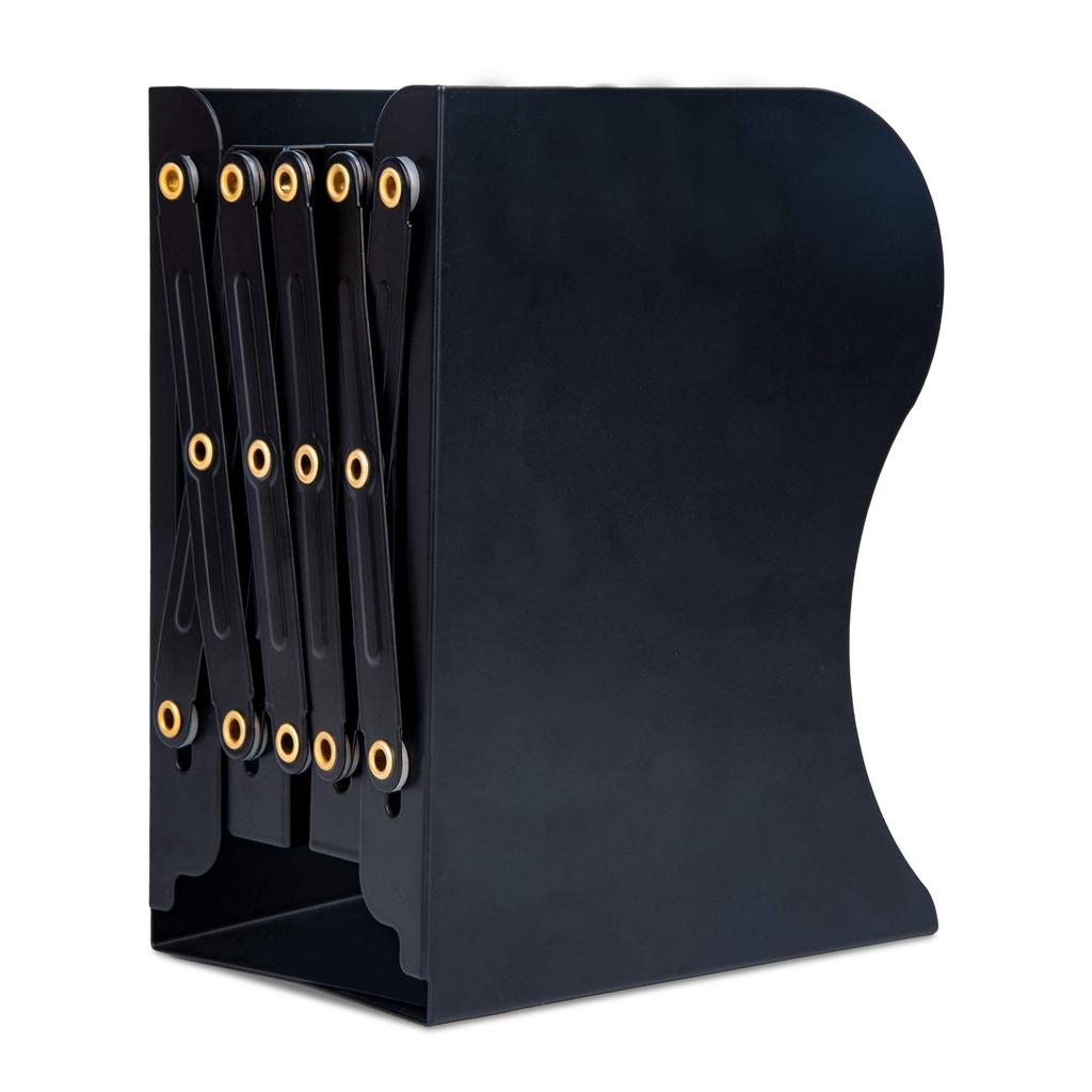 ALIOBC Book Extendable Fall Desktop Divider Newspaper Retractable Office Black Stand, Bookend, Won't Over, Metal, Bookshelf, Stand, Magazines,