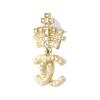 CHANEL Pearl Crown Earrings Women's