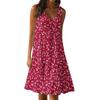 Women Casual Sleeveless Summer Dresses  Spring Patchwork Boho Floral  Cocktail Party  Dress