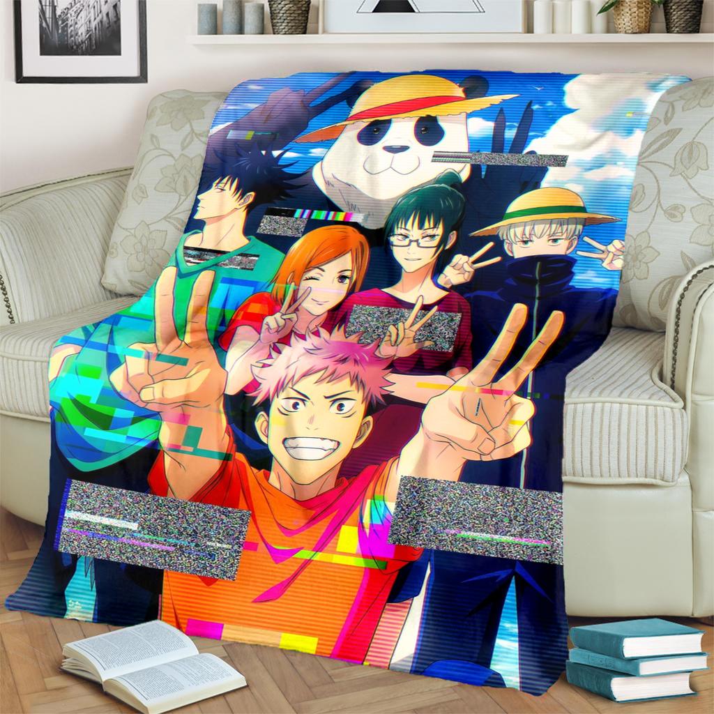 Jujutsu Kaisen Flannel Throw Blanket Comfortable Warm for Bedrooms, Sofas, Beds, Chairs, Picnics, Travel