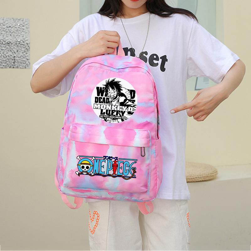 3Pcs/set Anime One Piece Anti-Theft Backpack Casual Daypack with Lunch Bag Pencil Case Back To School Daily Bookbag for Boy Girl Mochila Rucksack