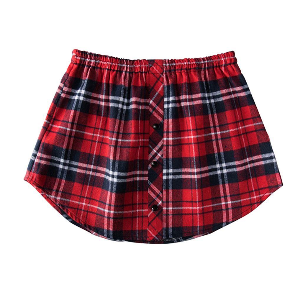 Sweater Decorative Plaid False Skirt Tail Underskirt Clothing Decoration Skirt Shirt Extenders