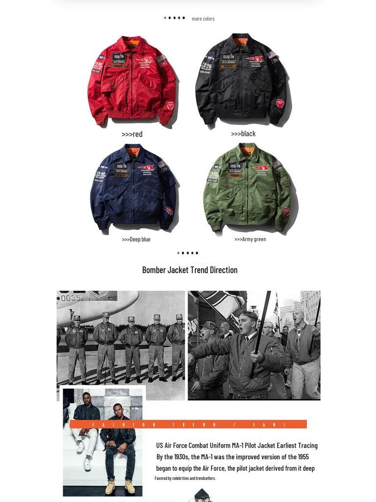 2019 Men's Outdoor Stand Collar Flight Jacket - Spring/Autumn Casual Loose Fit Top