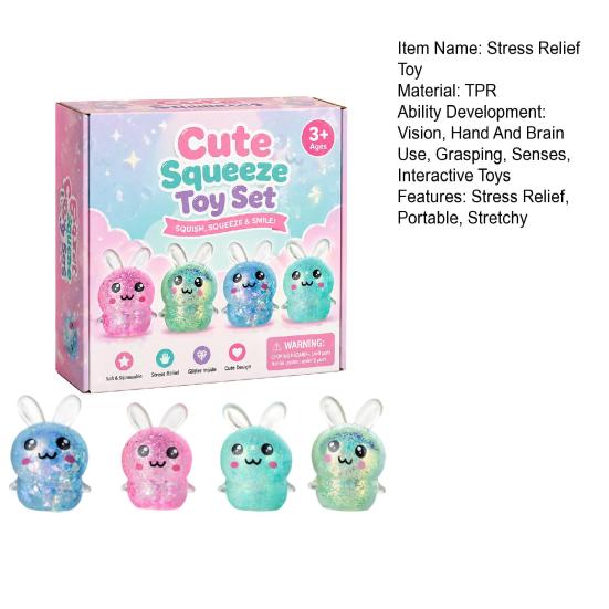 1 Set Stress Relief Squeeze Toy Duck Rabbit Animal Love Heart Pinch Sensory Toy