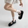 French red round head shallow mouth inner height-increasing single shoes women's 2025 new summer retro versatile soft-soled Mary Jane shoes