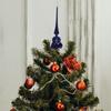 Elegant Christmas Tree Topper 1 Piece Bling Rhinestone Flocked Cloth Ornament Festive Decor for Xmas Holiday Party