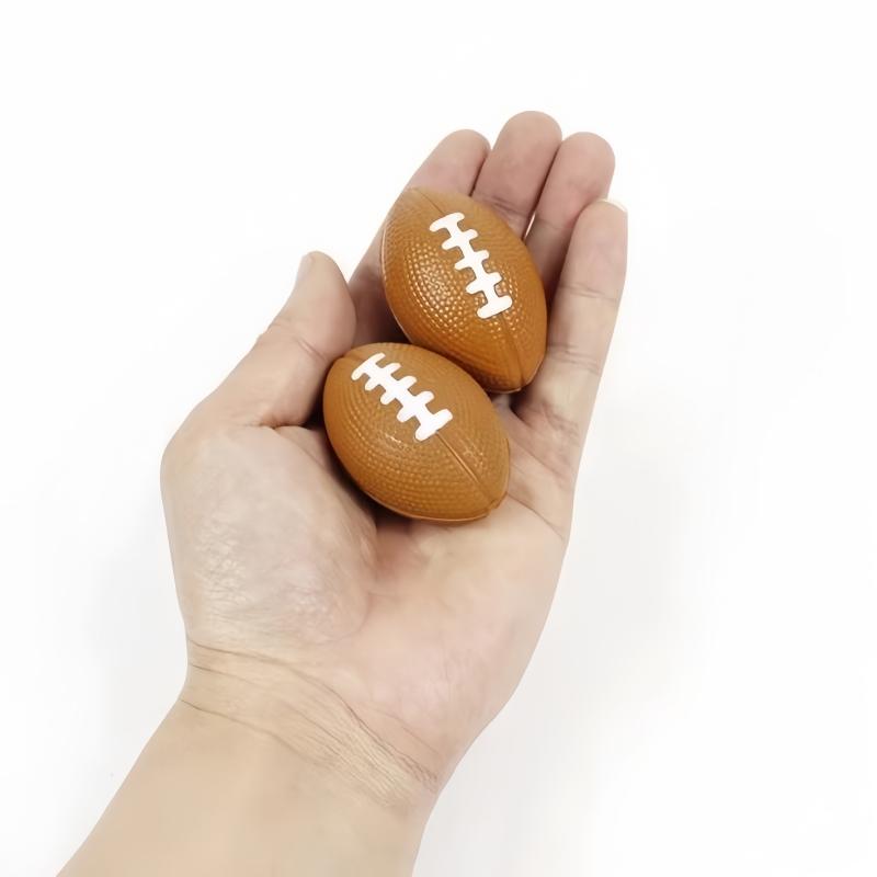 6Pcs Mini Pu Rugby Party Toy Mini Foam Squeeze Sports Ball To Relieve Stress Anxiety School Classroom Reward Party Gift