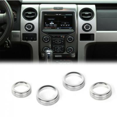4pcs Headlight 4WD Switch Cover Control Knob Ring Trim Bezel for Ford F150 09-14