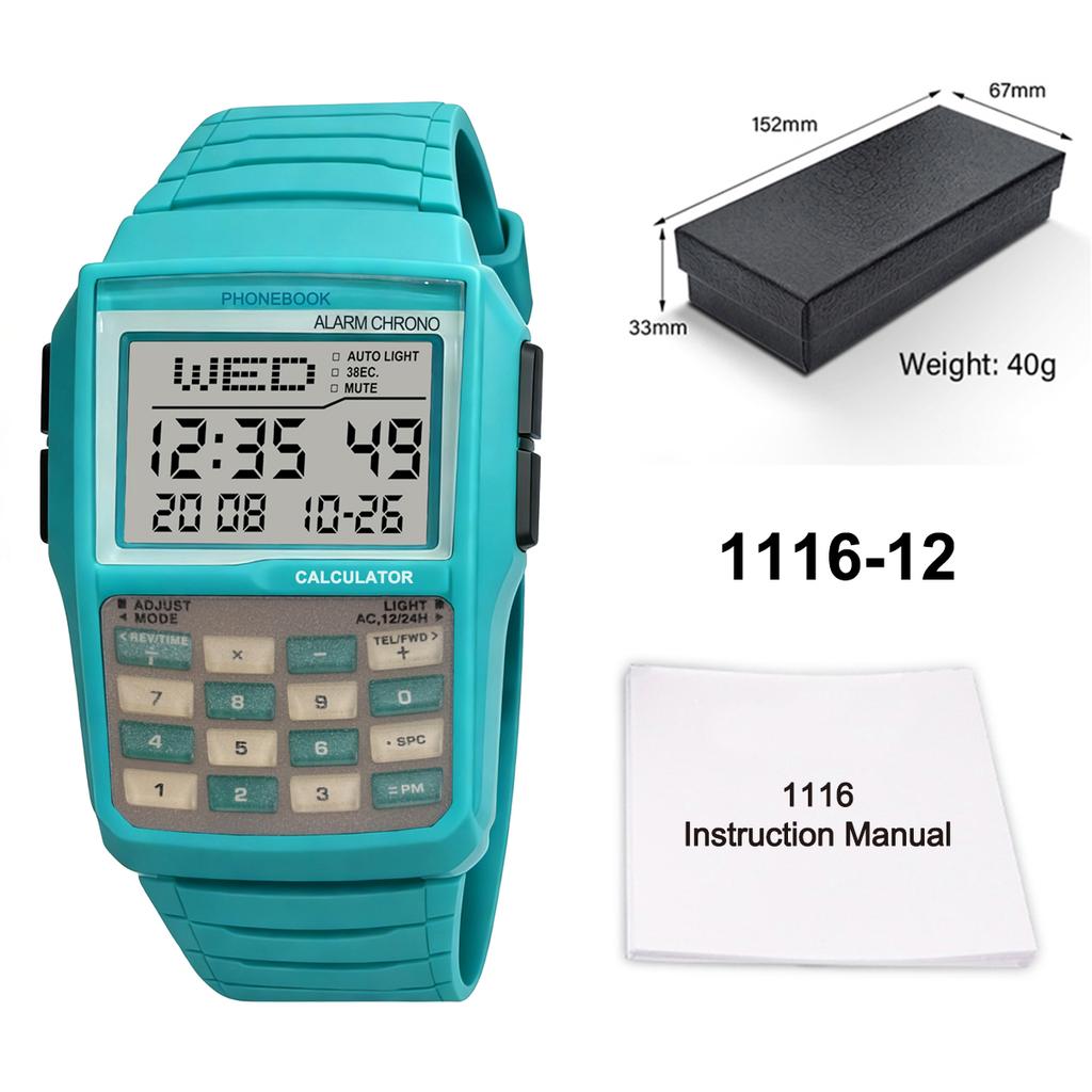 Trendy Fashion Calculator Watch Multi Functional LED Digital Watch Student Leisure Sports Watch Men's and Women's Styles