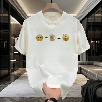 Summer Round Neck Cartoon Printed Short-sleeved T-shirt for Men and Women Couples American Simple Street Versatile