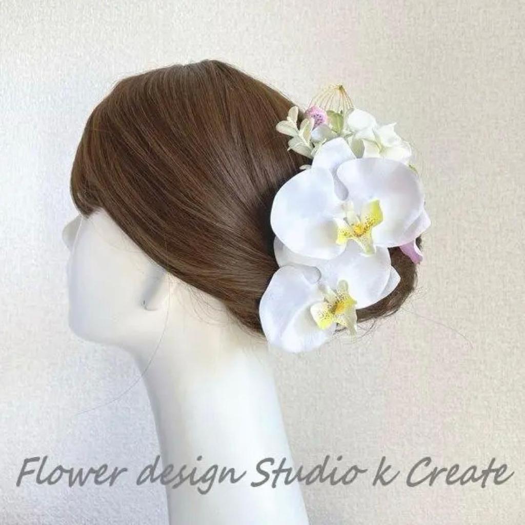 Used Phalaenopsis and hydrangea headdress (14 items) Wedding, Coming-of-Age Ceremony, Wedding Hair Ornament, White