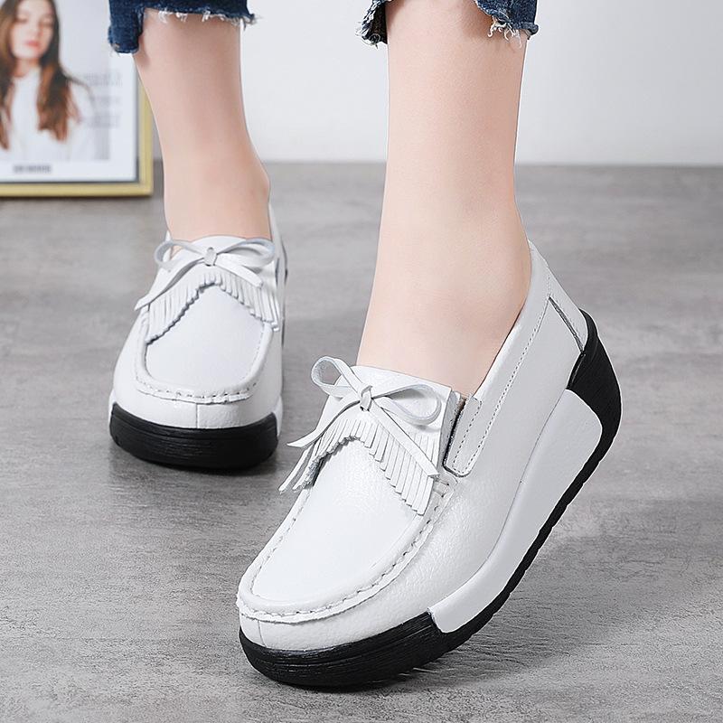 Pantofi sport la modă Pantofi noi cu franjuri Pantofi de damă din piele cu platformă de modă Pantofi cu balansoar Pantofi individuali de damă