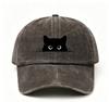 Small Black Cat Print Retro Street Feng Shui Wash Men and Women Baseball Cap Casual Outdoor Sun Hat