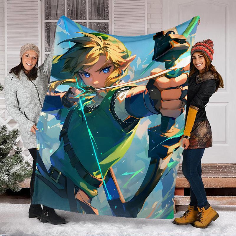 1pc Game Zelda Theme Blanket - Digital Print, Polyester, Cozy for All Seasons, Perfect for Outdoor, and Travel