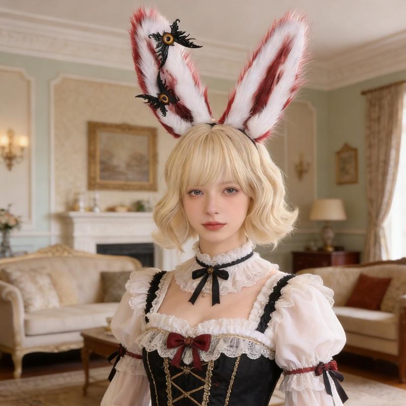 Plush Rabbit Ears Headband For Kids Soft Comfortable Hair Accessory For Party Costume Photography Color Available