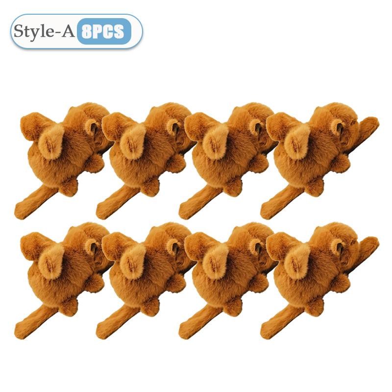 Lovely Capybara Animal Slap Snap Wrap Wristband Bracelet Plush Stuffed Animal Kawaii Kapibara Hand Ring Wristband Kid Funny Toys