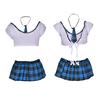 Women School Girl Uniform Costume Lingerie Halloween Sexy Fancy Dress Outfit