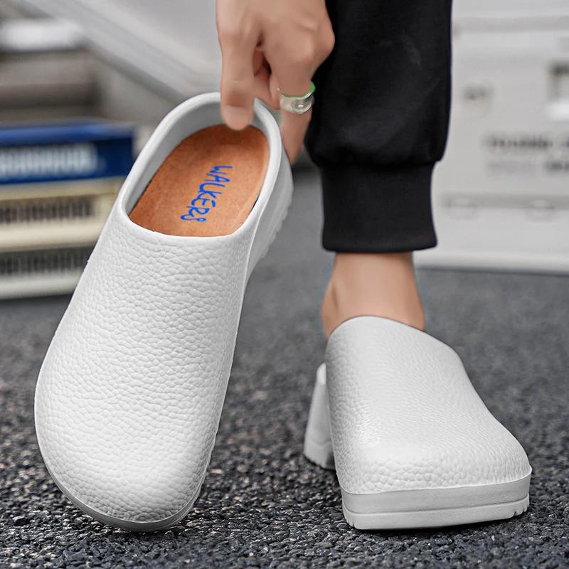 Fashion Couple Chef Shoes Four Seasons Waterproof  Anti Slip Men's and Women's Casual Business Work Shoes Fashion Comfort Half EVA Shoes