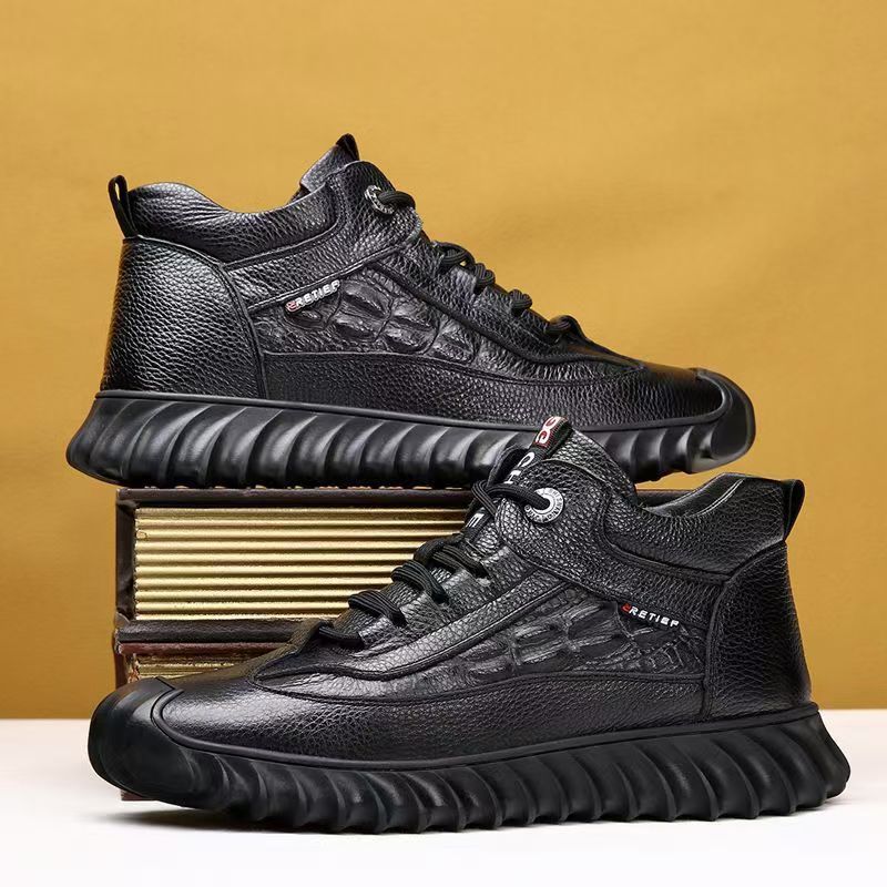 Winter practical new men's cotton shoes velvet warm high-top cotton snow boots dad shoes Martin boots