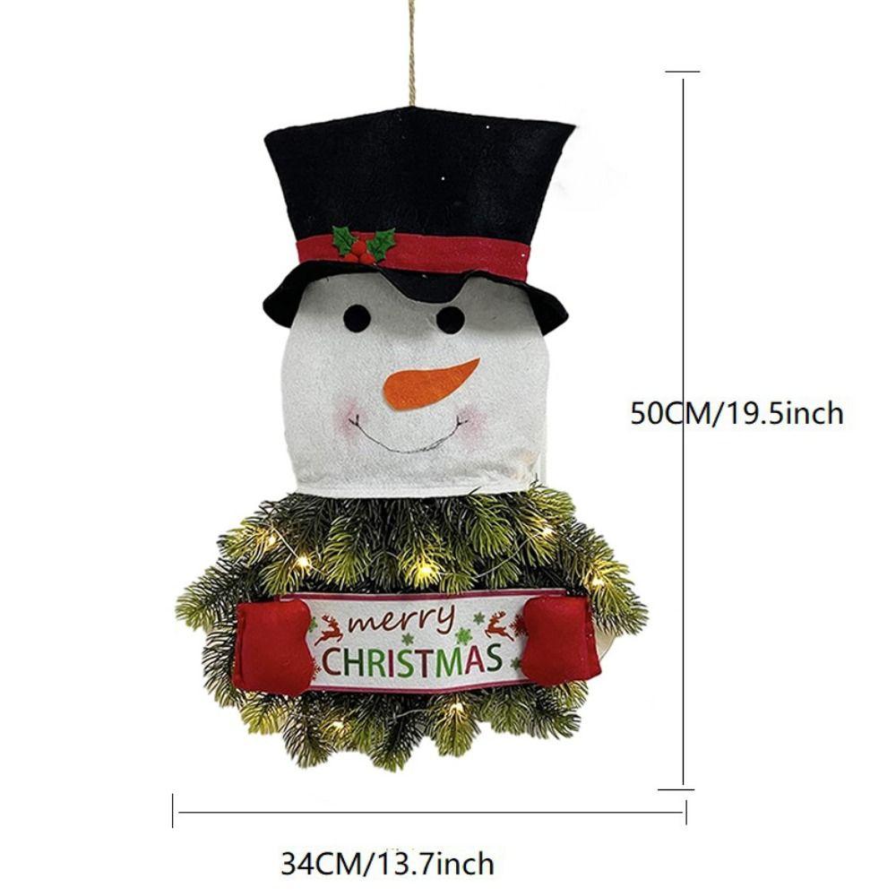 Christmas Decorative Supplies Santa Claus Snowman Christmas Lantern Flower Wreath Pendant