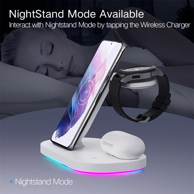 Stojan na bezdrôtové nabíjačky 15W rýchlonabíjacia stanica pre Samsung Z Fold3 Z Flip3 S21 S20 Galaxy Watch 4 3 Active 2 1 Buds Pro Live