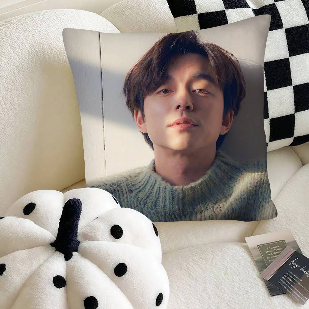 Korean Actor Gong Yoo Pillow Case Fashion Square Pillowcase Bedroom Sofa Room Ins Decoration Leisure