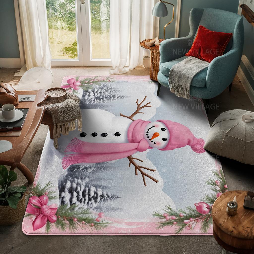 House Entrance Carpet Home Door Mat Living Room Bath Foot Bathroom Non-slip Water Absorption Rugs Bath Merry Christmas Winter