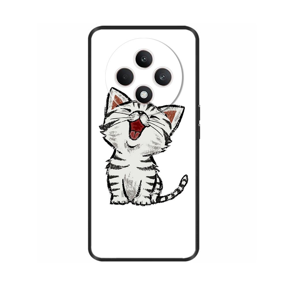 For Oppo Reno 12F 4G Case Reno12 F 5G Shockproof Cover Cute Painted Soft Black Silicone Phone Cases For OPPO Reno12F 4G 5G Coque