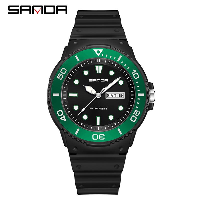 Sanda Luminous Quartz Watch: Waterproof Unisex Digital Sports Wristwatch