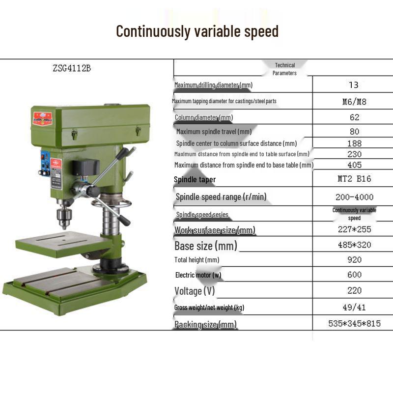 High-Power Industrial Grade Benchtop Drill Press with Integrated Drill and Tap for Precision Small Drilling and Punching