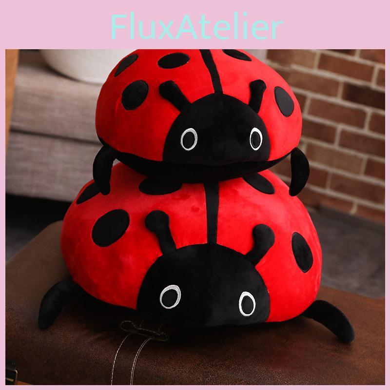 Adorable Orange Plush Ladybug Stuffed Toy Cute Cartoon Insect Pillow Cushion Gift