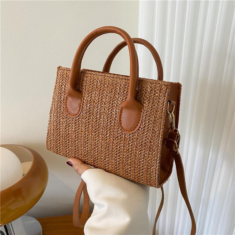 Summer Net Red Grass Woven Bag Crossbody Bag New Fashi Japanese Small Fresh Flower Woven Handbag Shoulder Bag