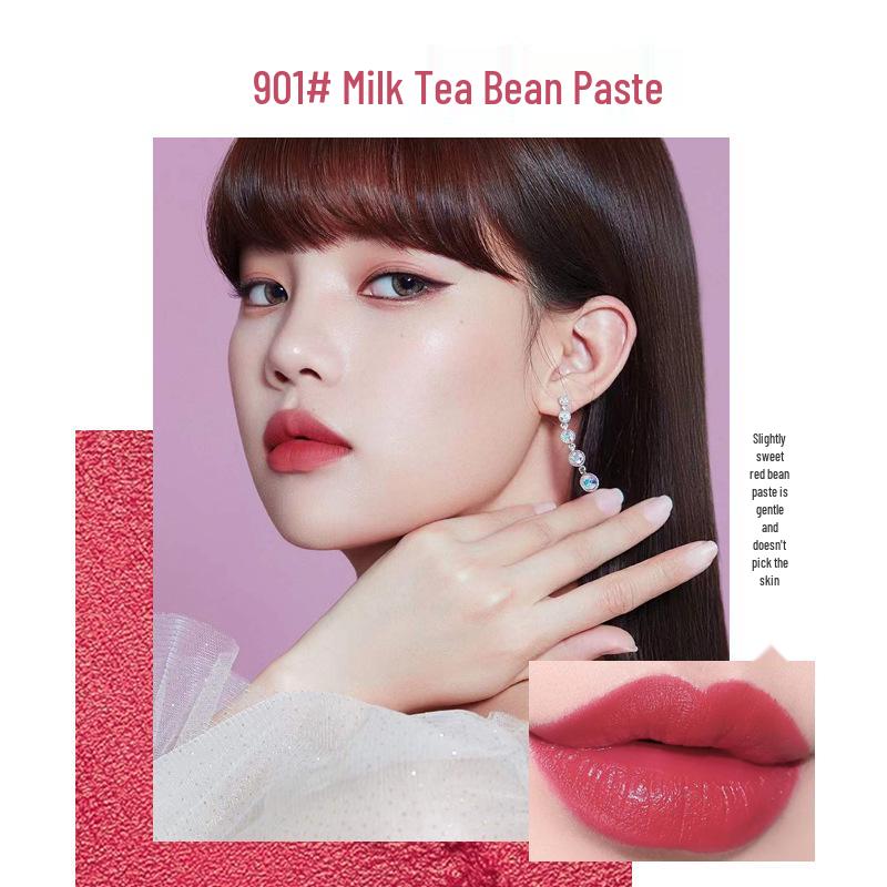Lan Yi Dewy Velvet Matte Lip Tint - Non-Stick, Non-Fading, Carrot Bean Paste Shade