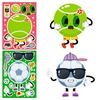 6 Pieces/package of Various Balls, Face-changing Stickers, Balls, Varied Expressions, Face-changing Puzzles, Children's Puzzle Stickers